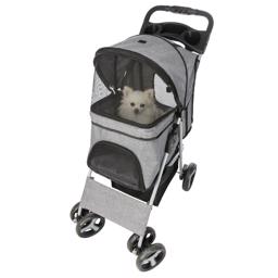 Trixie Barnvagn för den lilla hunden eller katten i färgen grå max 15 kg